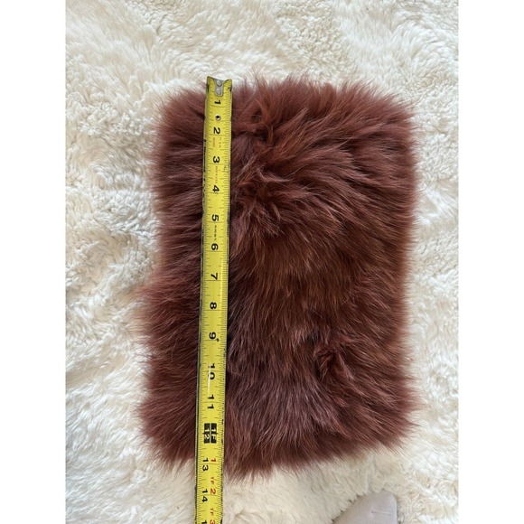 Loeffler Randall shadow fox Fur scarf burgundy red Infinity Neck Warmer Finland - Picture 5 of 6